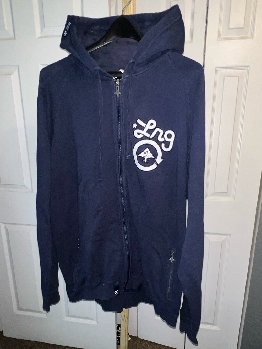 LRG Navy Blue Full-Zip Hoodie with Logo